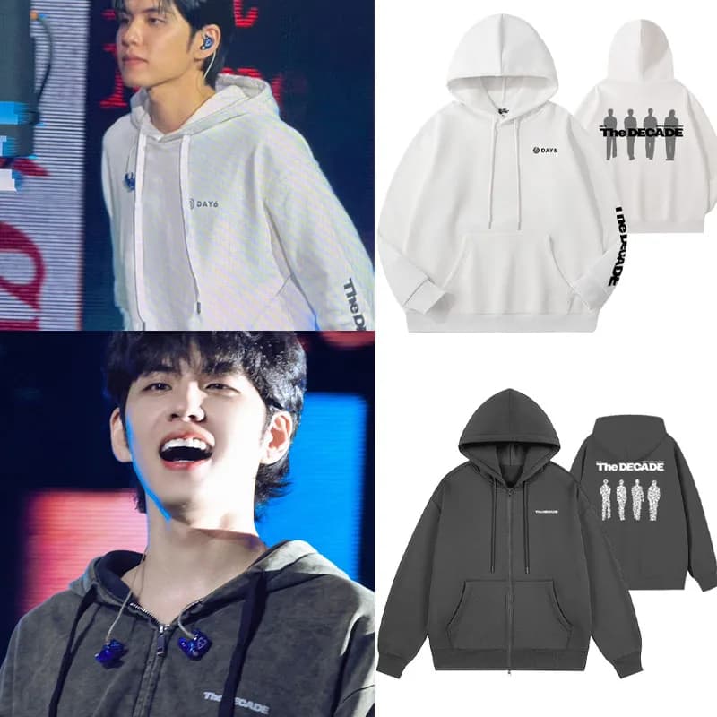Loose Fit Hoodie Sweatshirt Zipper Jacket Day6 Ten Year Anniversary Concert TheDECADE Spring Autumn Print Casual Streetwear