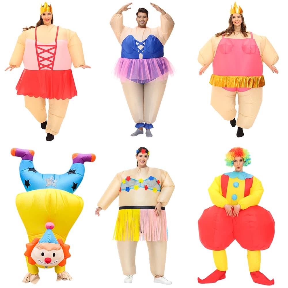 Costume Gonfiabile da Balletto Blu e Viola per Adulti, Costume per Feste di Carnevale, Purim, Halloween, Cosplay per Uomo e Donna