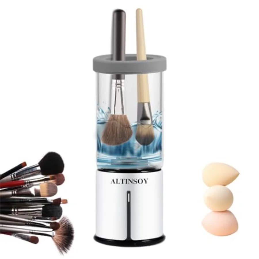 ALTINSOY Macchina per la Pulizia dei Pennelli da Trucco - Pulitore Elettrico per Pennelli Cosmetici - Strumento di Pulizia Automatico - Pulitore Rapido Wireless per Pennelli da Trucco