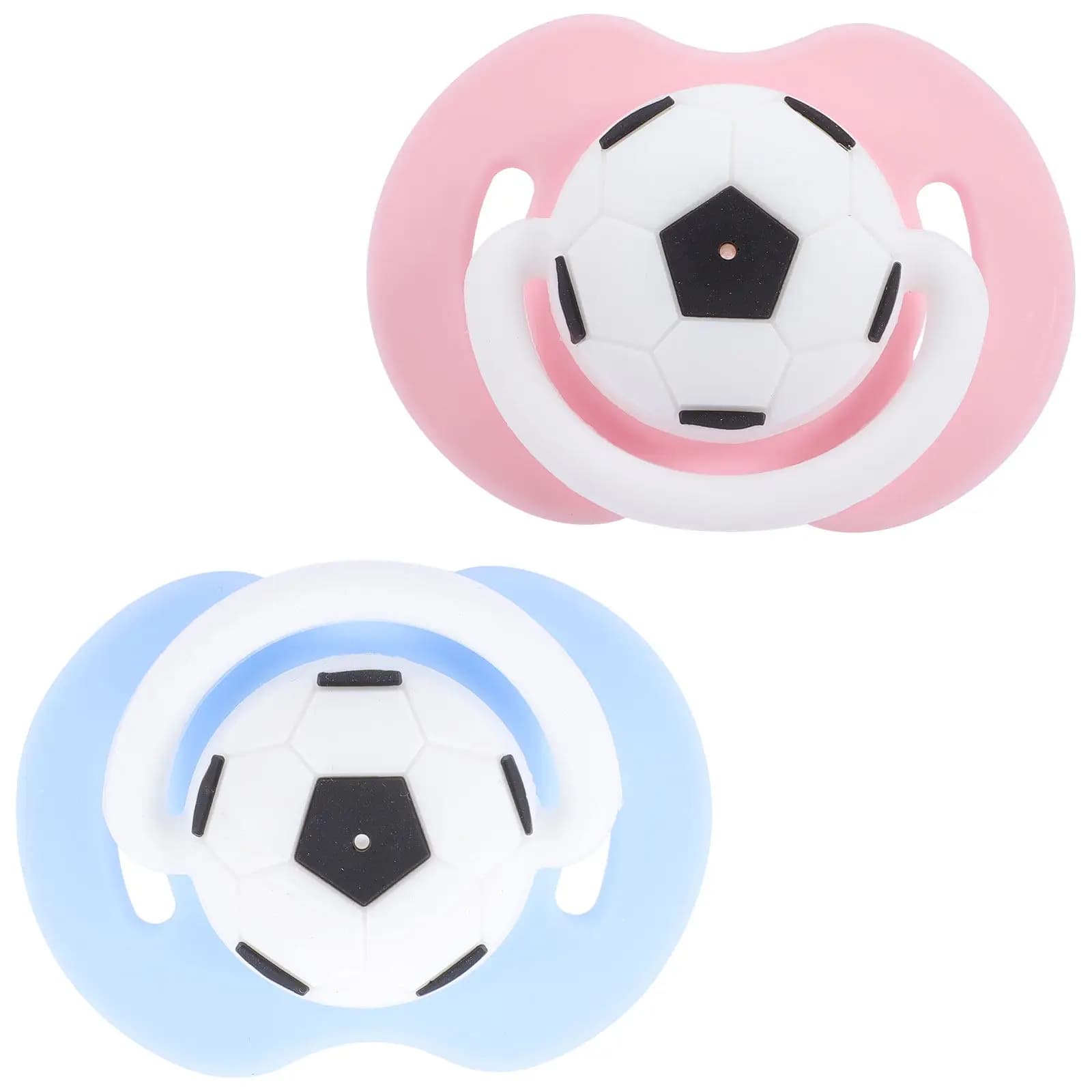 2 Pezzi Ciucci da Calcio per Neonati, Ciuccio Calmante in Silicone, Divertenti Massaggiagengive per Neonati, Ciucci e Succhietti per Bambini