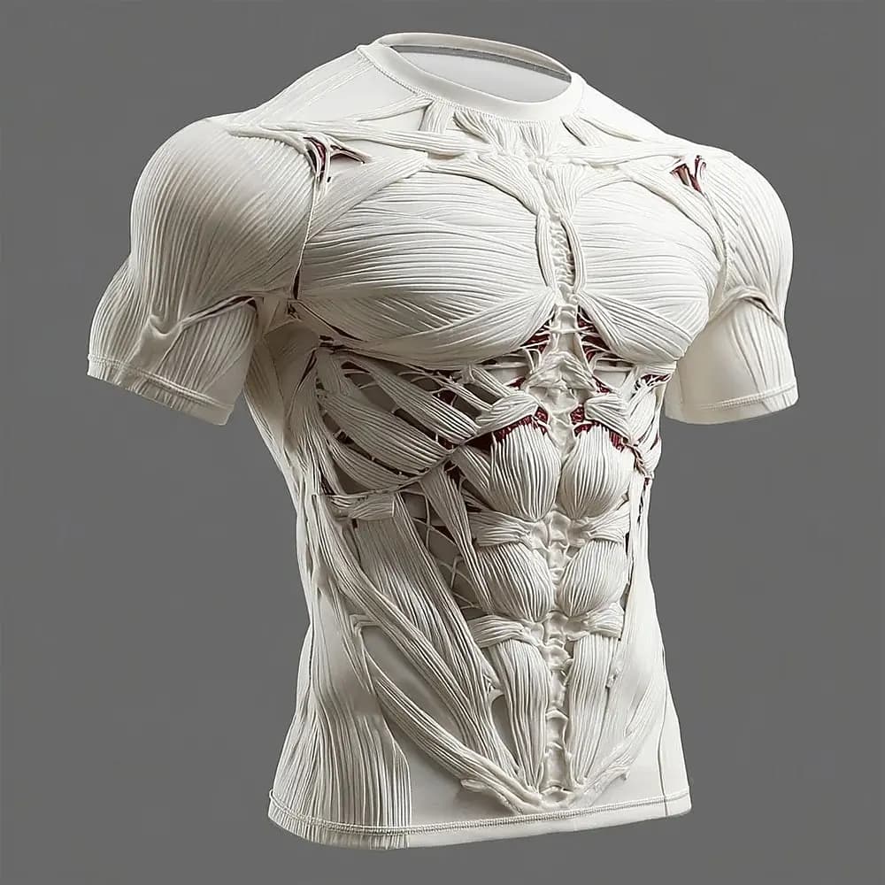 T-shirt con stampa 3D Scheletro Muscolare Umano Horror, Maglietta a Maniche Corte Girocollo per Uomo e Donna, Top Casual, T-shirt Harajuku, Abbigliamento Uomo
