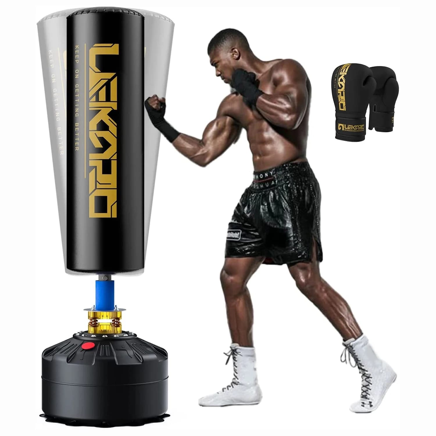 Boxing pole standing with gloves, sand bag for fighting workout at home, boxing bag with suction cup, party gift for sports men
