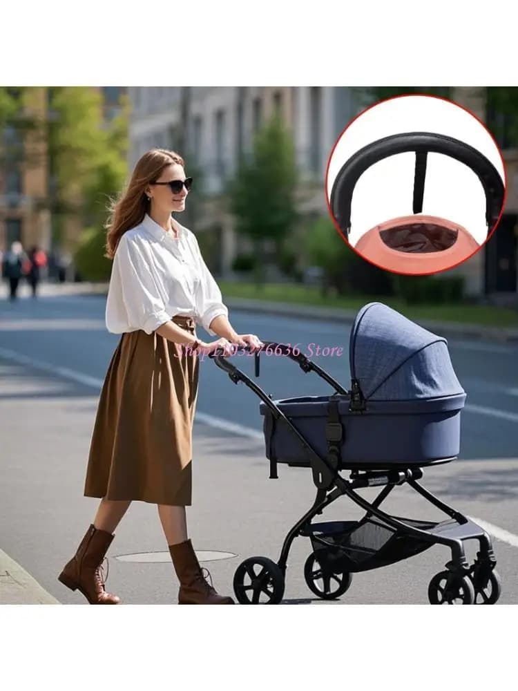 R6FD Custodia in pelle PU con impugnatura impermeabile per protezione della maniglia confortevole per i genitori
