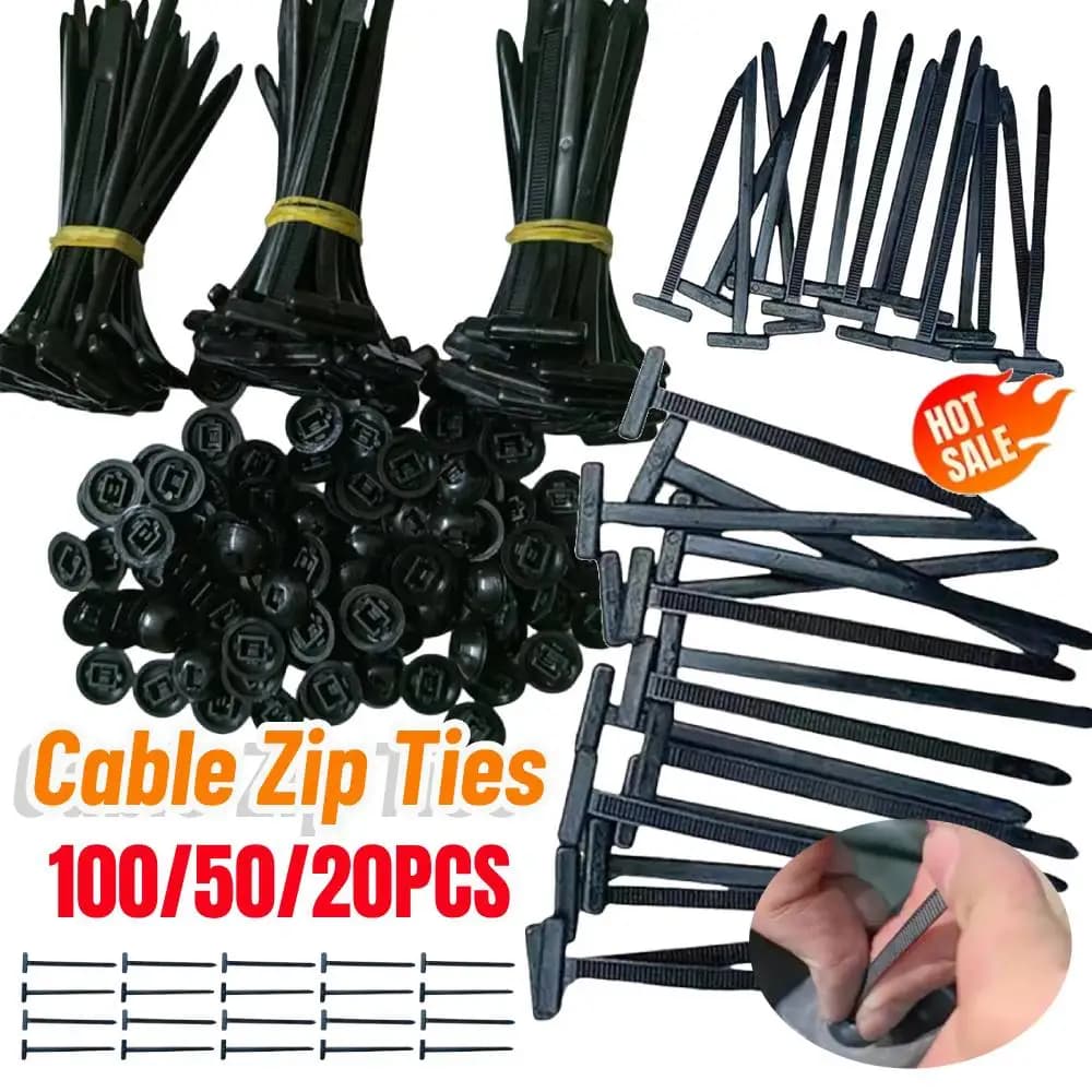 Fascette stringicavo universali autobloccanti in nylon 100/50/20 pz, fascette in plastica per fissaggio cavi, fermacavo in ferro, fascette stringicavo per strumenti auto