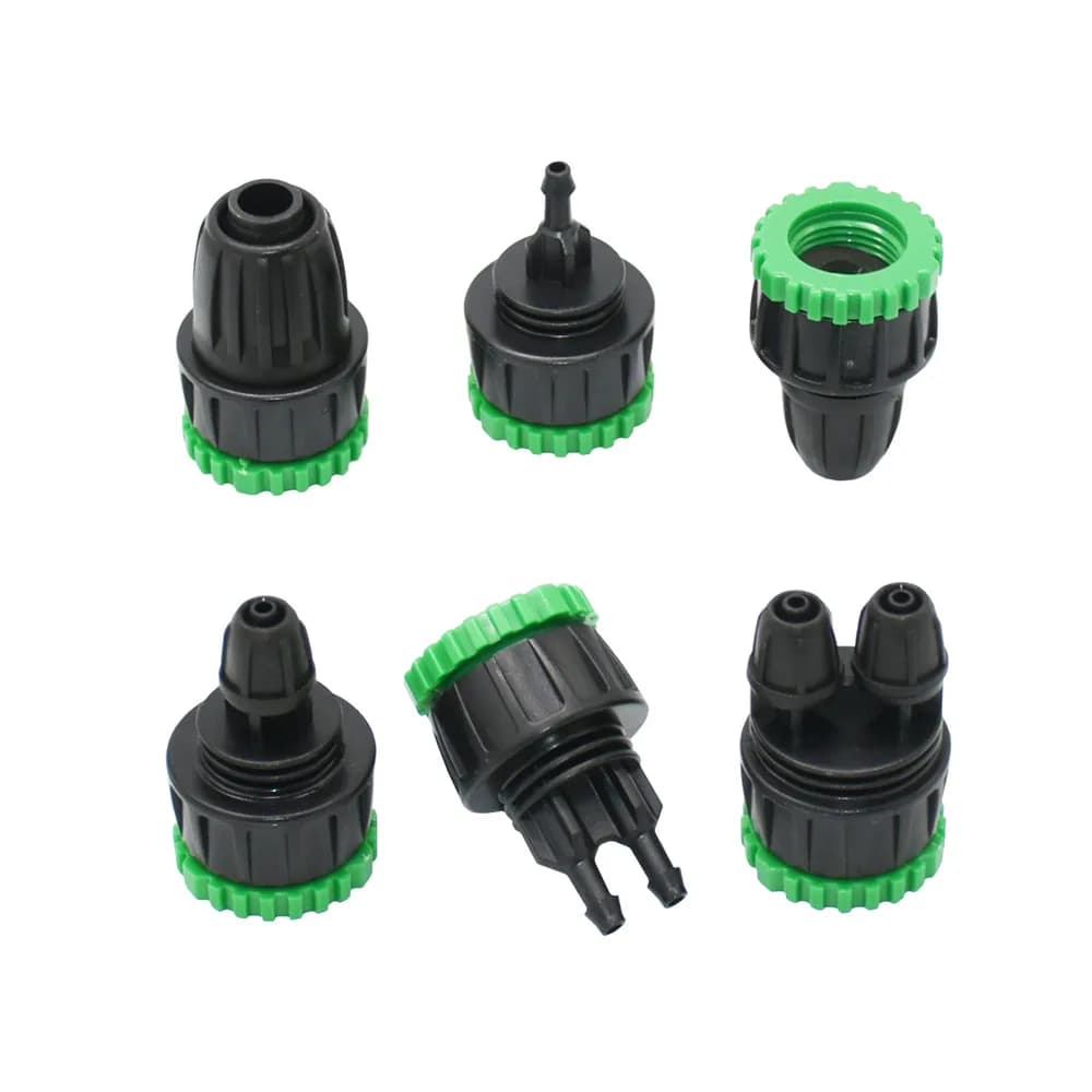 Garden Drip Irrigation Threaded Hose Connector Assortment 1/2 3/4 Inch Female Thread To 4mm 8mm 16mm Hose Adapter