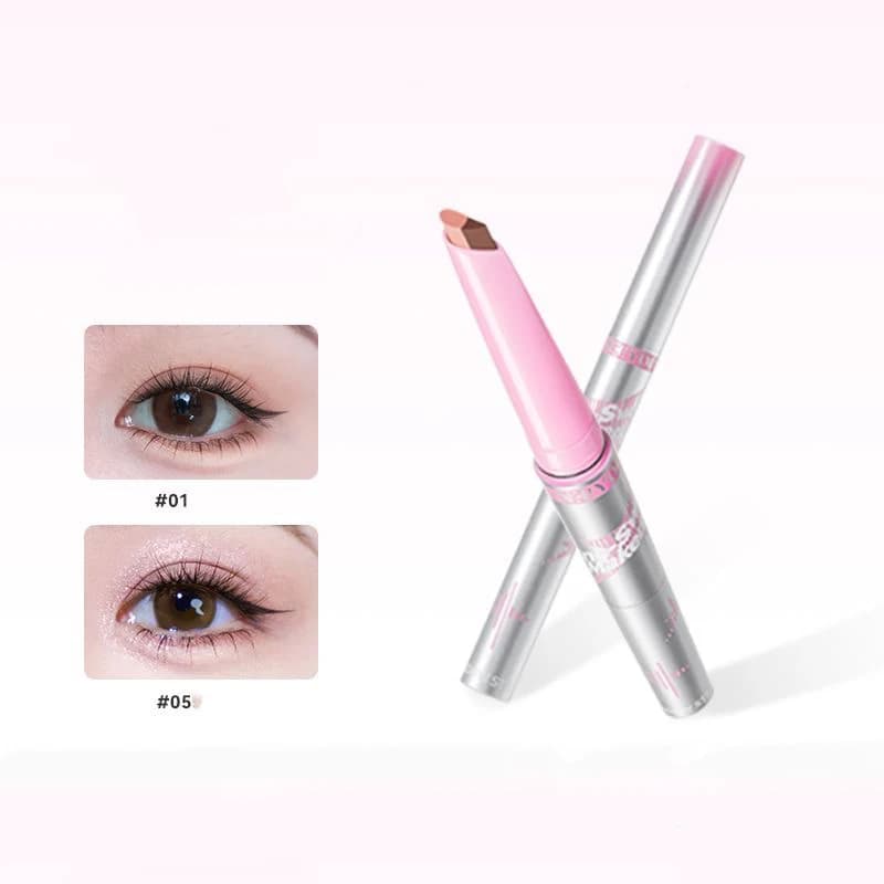 NEIYOU Stick Ombretto e Illuminante a Doppia Punta, Matita Occhi Multiuso Illuminante, Ombretto Facile da Applicare con un Solo Strisciamento per il Trucco Quotidiano