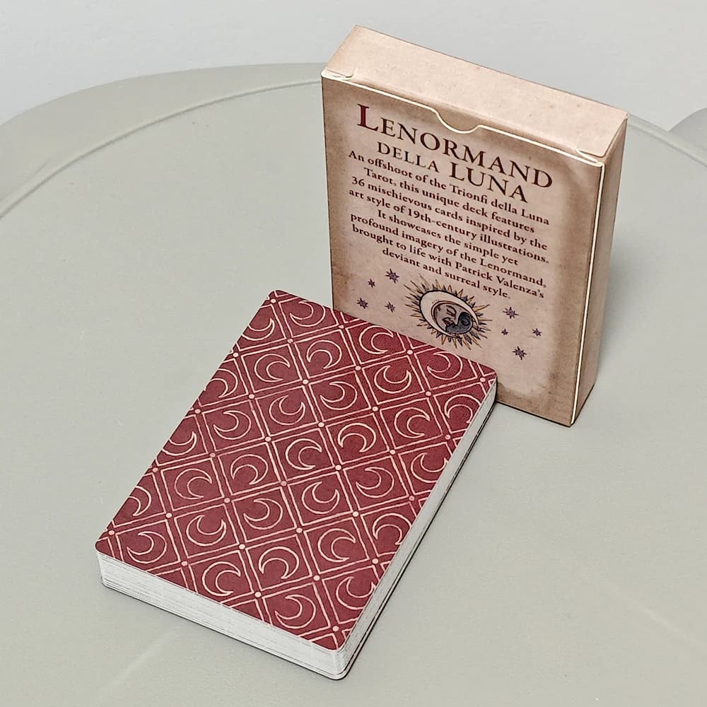 Deviant Moon Lenormand Della Luna Mazzo classico 9 * 6 cm 36 pezzi Carte Lenormand Oracle stampate su cartoncino doppio goffrato 350GSM