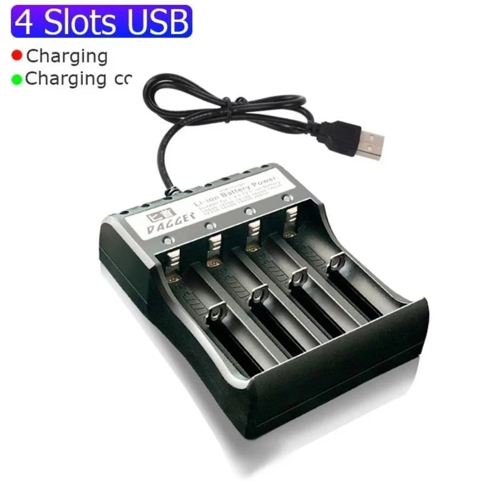 Scatola batteria di ricarica intelligente USB da 1/4 slot 18650 10440 14500 14650 Caricabatteria al litio Supporto batteria ricaricabile universale