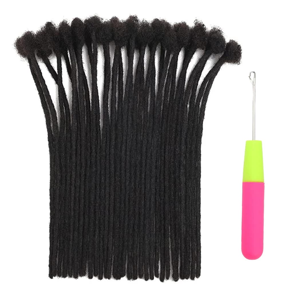 20/40/60 Stands 0.2/0.6Cm Echt Gekleurd Menselijk Haar Dreadlock Extensions 100% Human Hair Loc Extension Send Knitting Needles