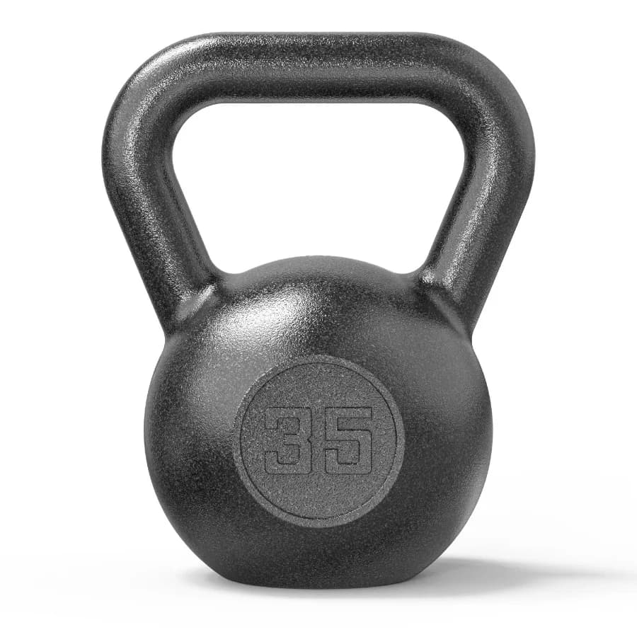Durable 35lb Kettlebell for Weight Training Ideal for Home Workouts Strength Building and Fitness Routines with Reliable Black