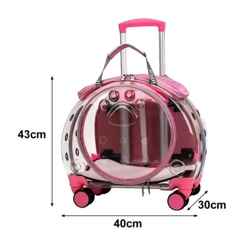 for Airline Approved Dog Travel Pet Trolley Case Transport Bag Carrier Backpack Luggage Box With Wheels