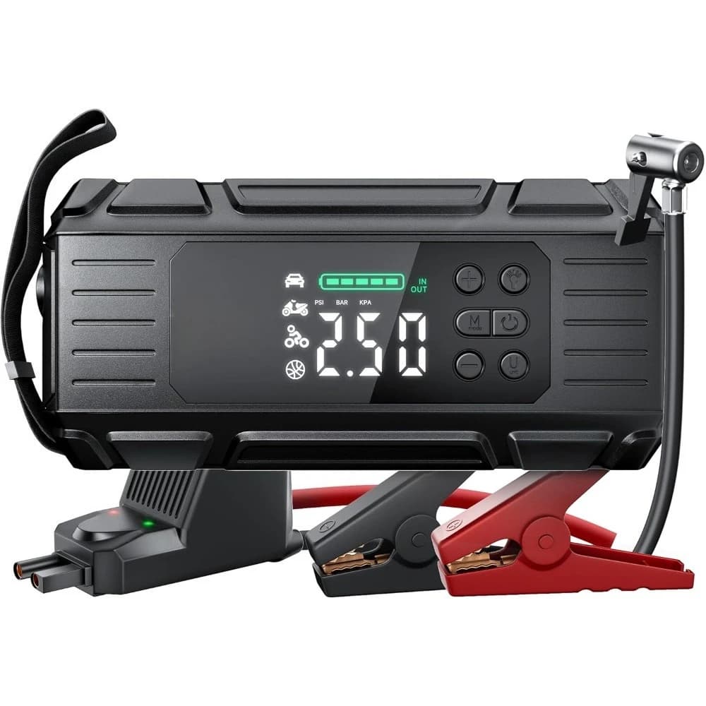Avviatore portatile per batteria per auto 4000A con compressore d'aria Alimentatore per gonfiaggio pneumatici 150PSI per strumenti camper automobilistici