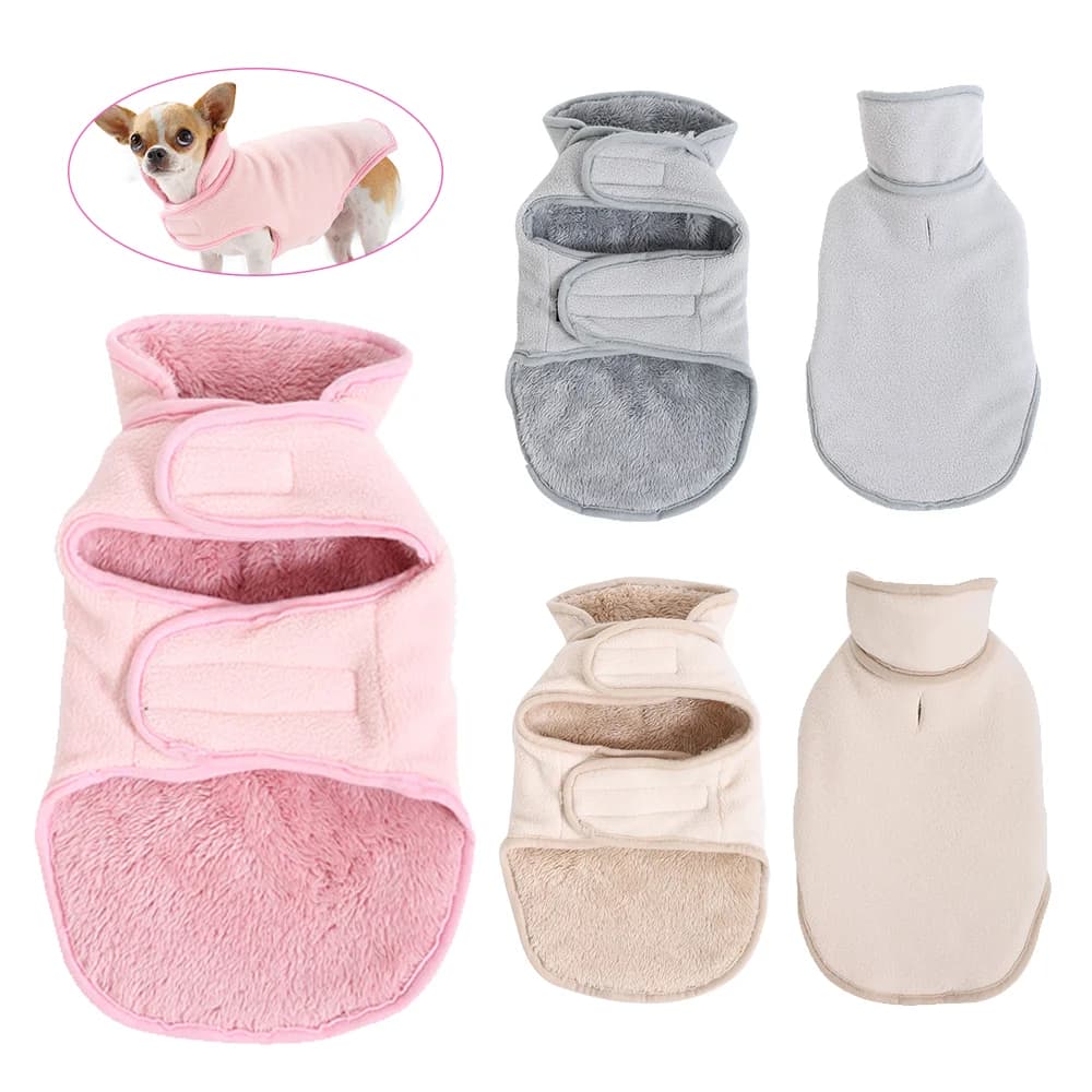 Large Dog Reversible Jacket Warm Fleece Winter Coat Adjustable High Neck Pet Vest Dogs Cat Clothes for Labrador Golden Retriever
