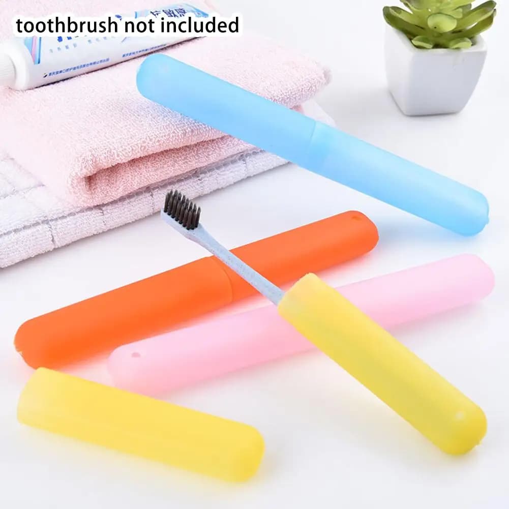Custodia portatile da viaggio per escursionismo, campeggio, porta spazzolino, scatola, copertura per tubo, custodia protettiva per spazzolino, 3 colori