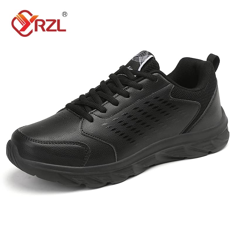 YRZL Scarpe da corsa da uomo Scarpe sportive in pelle da atletica Scarpe da ginnastica da uomo stringate da esterno Scarpe da uomo leggere Tenis Masculino