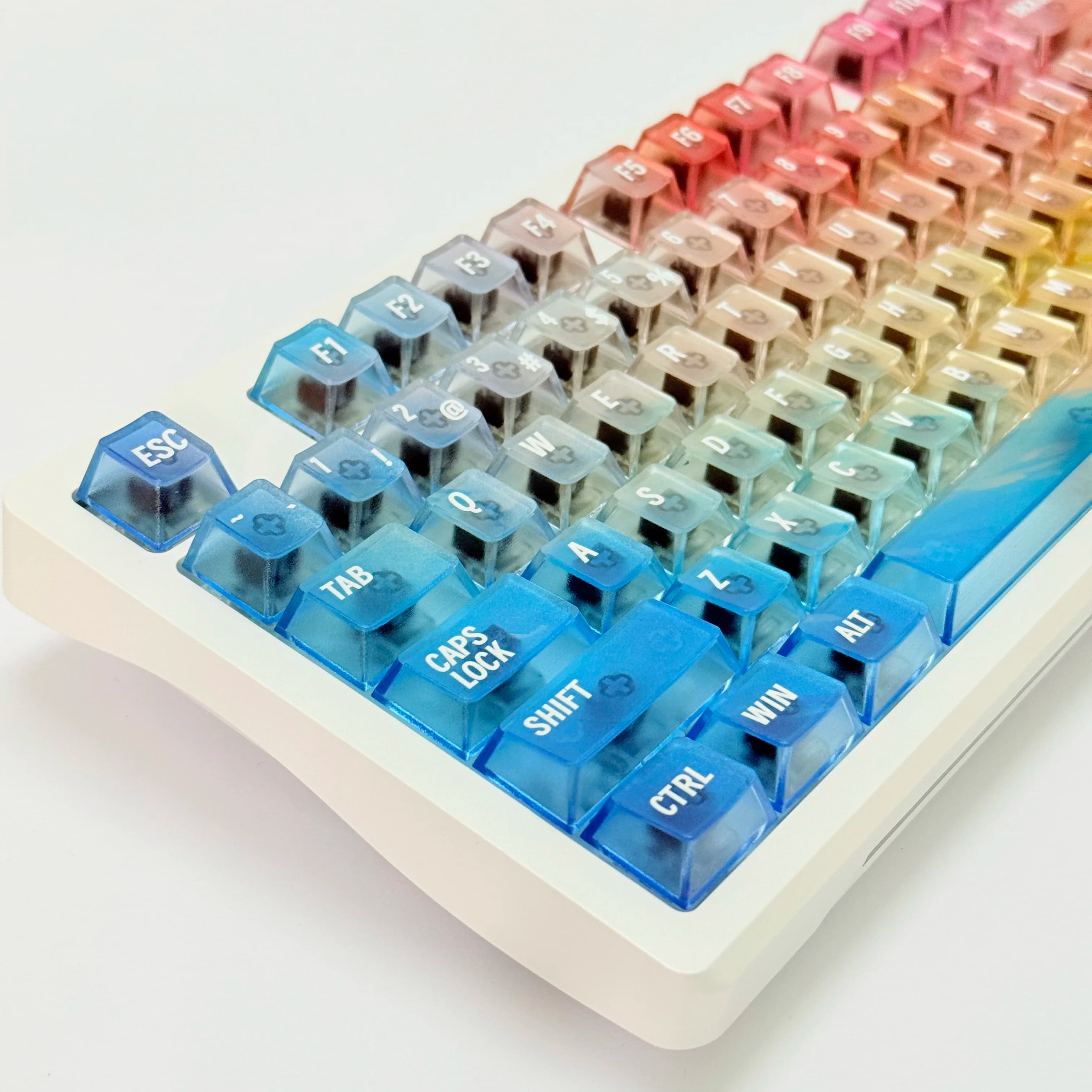 Copritasti trasparenti sfumati con scatola PC 119 tasti Tastiera meccanica satinata Gaming Office per layout 60% 65% 75% 100%