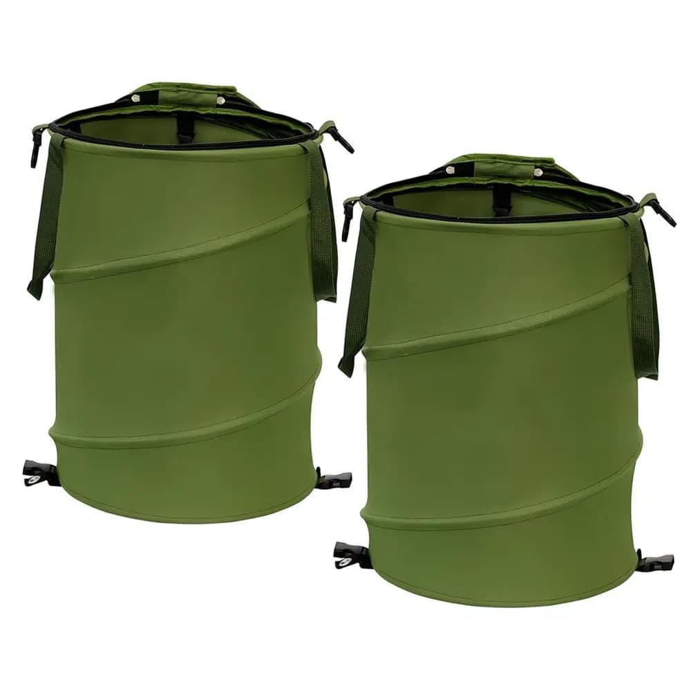 Sacchi Pieghevoli per Giardino e Foglie - 18x22 Pollici, Contenitore Multiuso da 24 Galloni per Rifiuti e Riciclo con Coperchio per Casa, Esterni e Campeggio