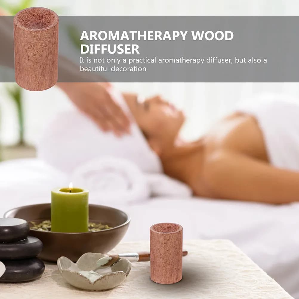 2Pcs Premium Wooden Aromatherapy Diffuser for Essential Oils Car Interior Home Decor Bedroom Table Desk Hallway Non-Fire Scent