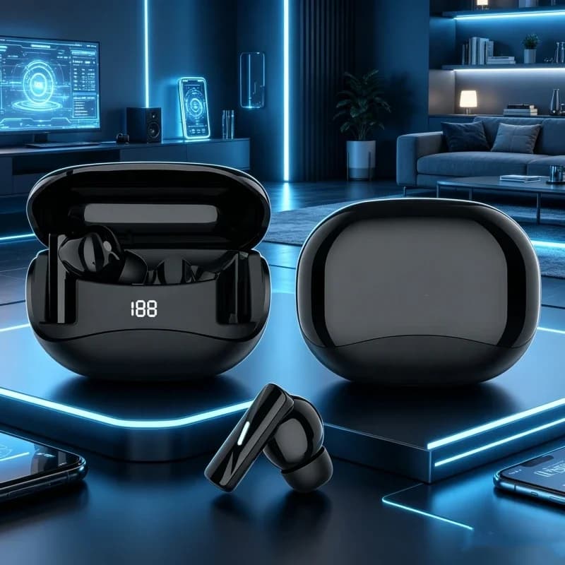 Auricolari wireless originali Bluetooth Hifi, cuffie stereo TWS 5.3 con microfono HD per smartphone, cuffie musicali