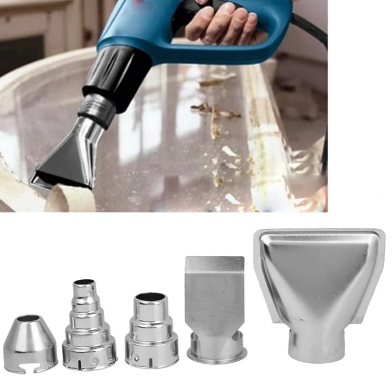 Set di 5 Ugelli in Acciaio Inox per Pistola ad Aria Calda, Accessori per Soffiatore Termico