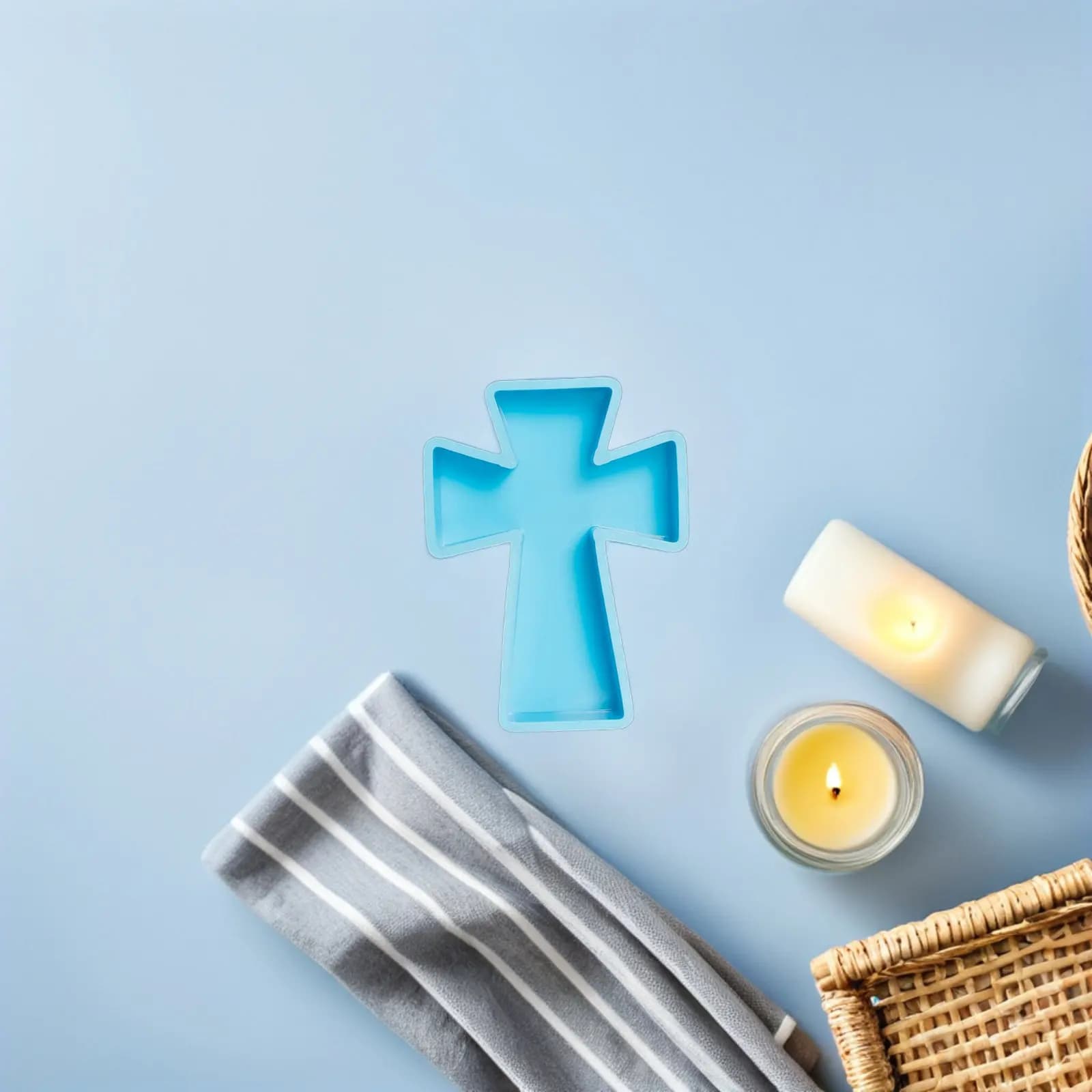 Stampo in Silicone a Forma di Croce per Resina Epossidica, Supporto Fai-da-Te per Aromaterapia, Sapone, Creazioni Tridimensionali e Candele