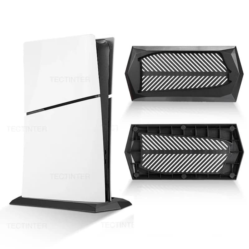 Supporto base supporto verticale per console Playstation 5 Slim con prese d'aria di raffreddamento integrate e piedini antiscivolo per accessori PS5 Slim