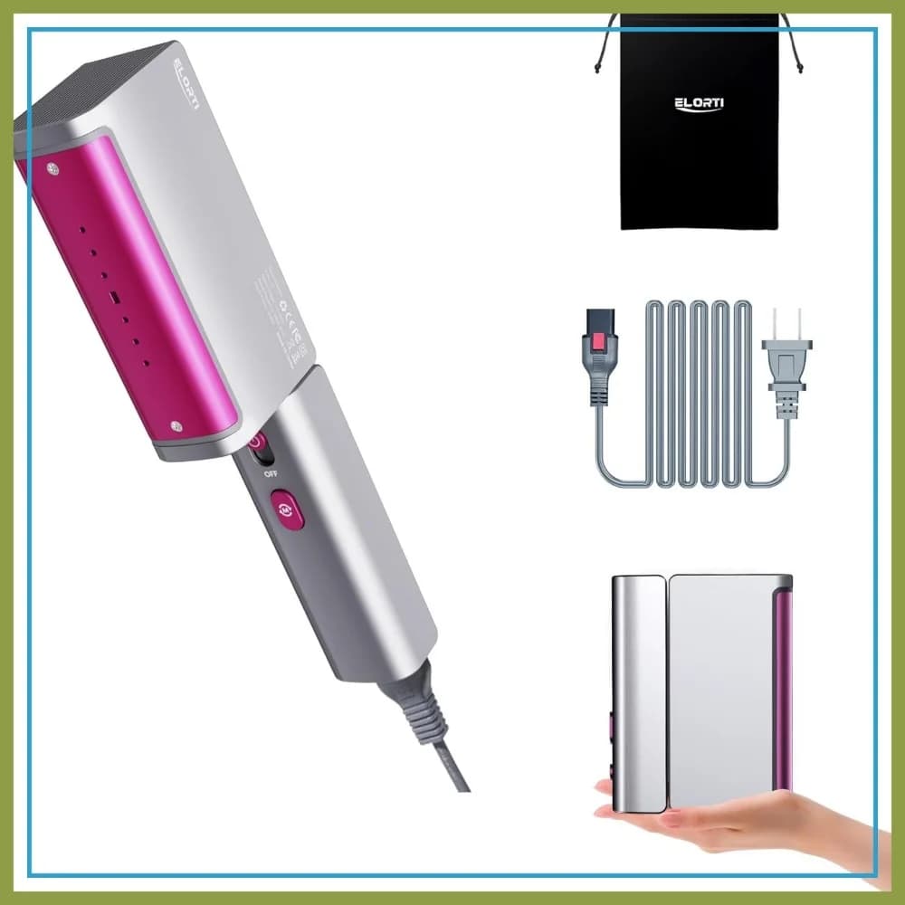 Vaporizzatore da Viaggio per Vestiti 1200W, Doppia Tensione 110-220V, Portatile con Design Pieghevole, Riscaldamento Rapido in 15s, Serbatoio da 110ml