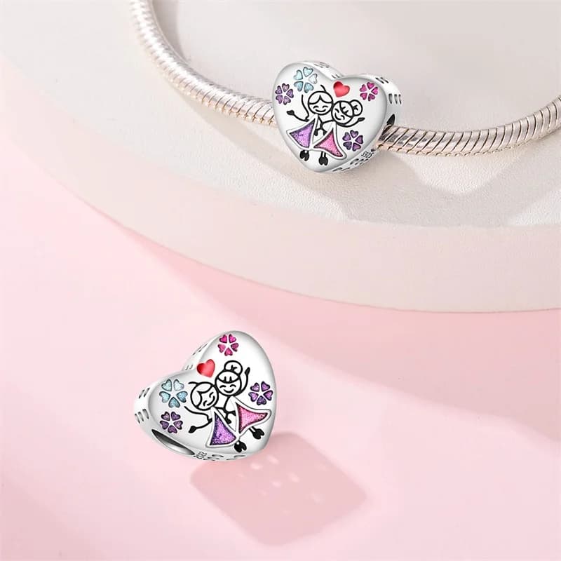 925 Sterling Silver Best Friend Time Set Charms Beads For Women Fit Original Bracelet DIY Birthday Jewelry Gift