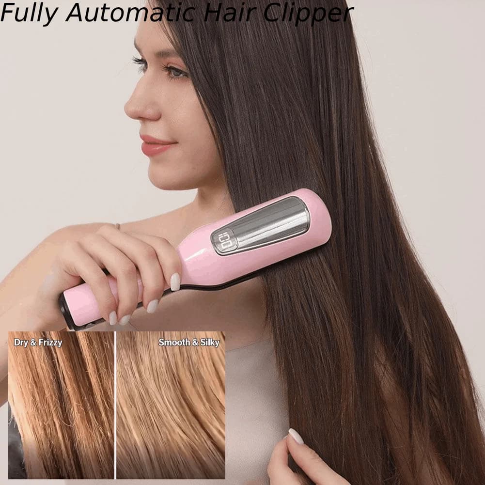 2 In 1 Negative Ions Split End Trimmer Rechargeable Hair Straightener Flat Iron Remove Dry Forked Hair Ends Frizzy Damaged Hair