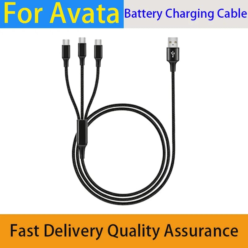 Suitable For DJI Avata FPV, Synchronous Charging Remote Control, FPV1.2M Nylon Braided Three In One USB to Type-C Charging Cable