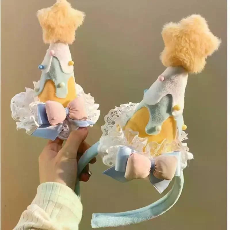 1 Pezzo Accessorio per Capelli da Festa di Compleanno per Bambina, con Cuore, Stella Gialla, Cappello, Fascia e Fermaglio per Capelli a Torta, per un'Atmosfera Festiva e Fotografica