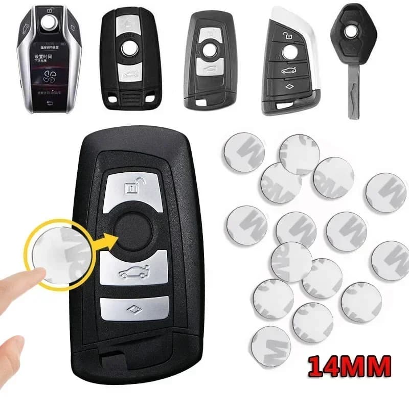 14 MILLIMETRI Chiave A Distanza Dell'automobile Adesivi Emblema Accessori Auto Per SsangYong Hyundai Chevrolet Chery Citroen TRD Lexus Jeep BMW Seat Dodge