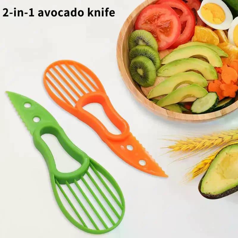 3-in-1 Avocado Slicer Shea Corer Butter Fruit Peeler Cutter Pulp Separator Plastic Knife Kitchen Vegetable Tools Home Accessory