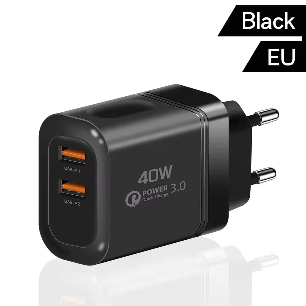 Caricatore USB 40W, Caricabatterie Rapido per Telefoni Cellulari, Adattatore di Ricarica Veloce 3.0 per iPhone 15 16 Xiaomi Samsung Huawei