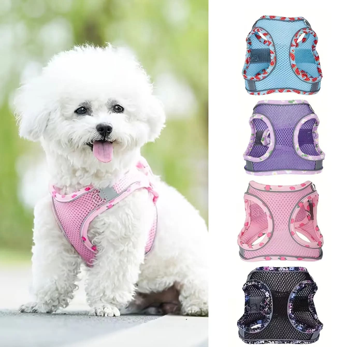 DH010-[Reflective Cuccioli harness] Soft Sling Set in Reflective Cane Net | Safety Belt for Walking, Running and Training