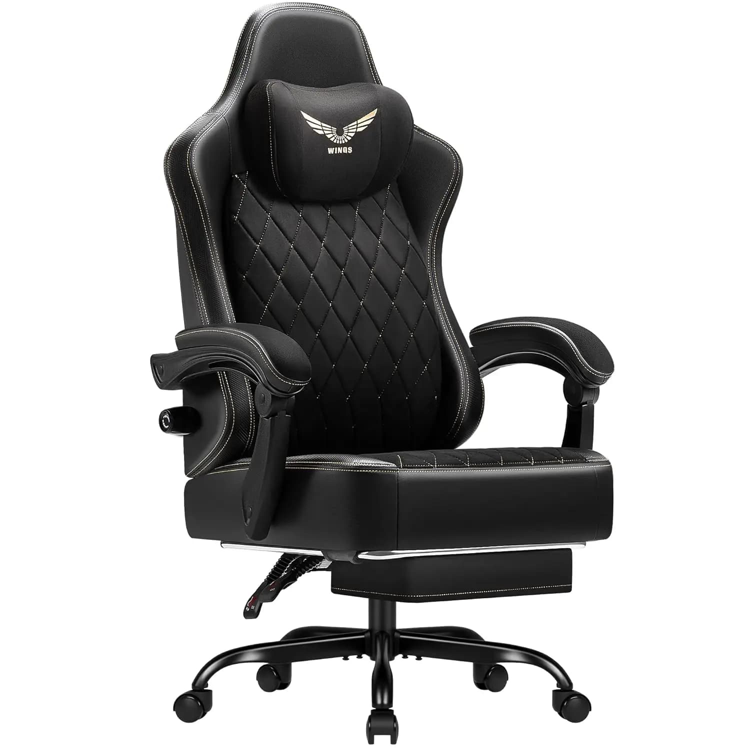 Sedia da Gaming Grande e Alta con Supporto Lombare Regolabile, Tessuto Traspirante, Reclinabile Ergonomica con Poggiapiedi per Ufficio, Personalizzabile