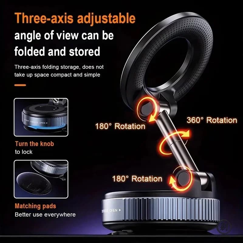 Suction Magnetic Cell Phone Holder New Design Vacuum Strong Adsorption Anti Vibration Mount Car Dashboard Desktop Bedroom GPS