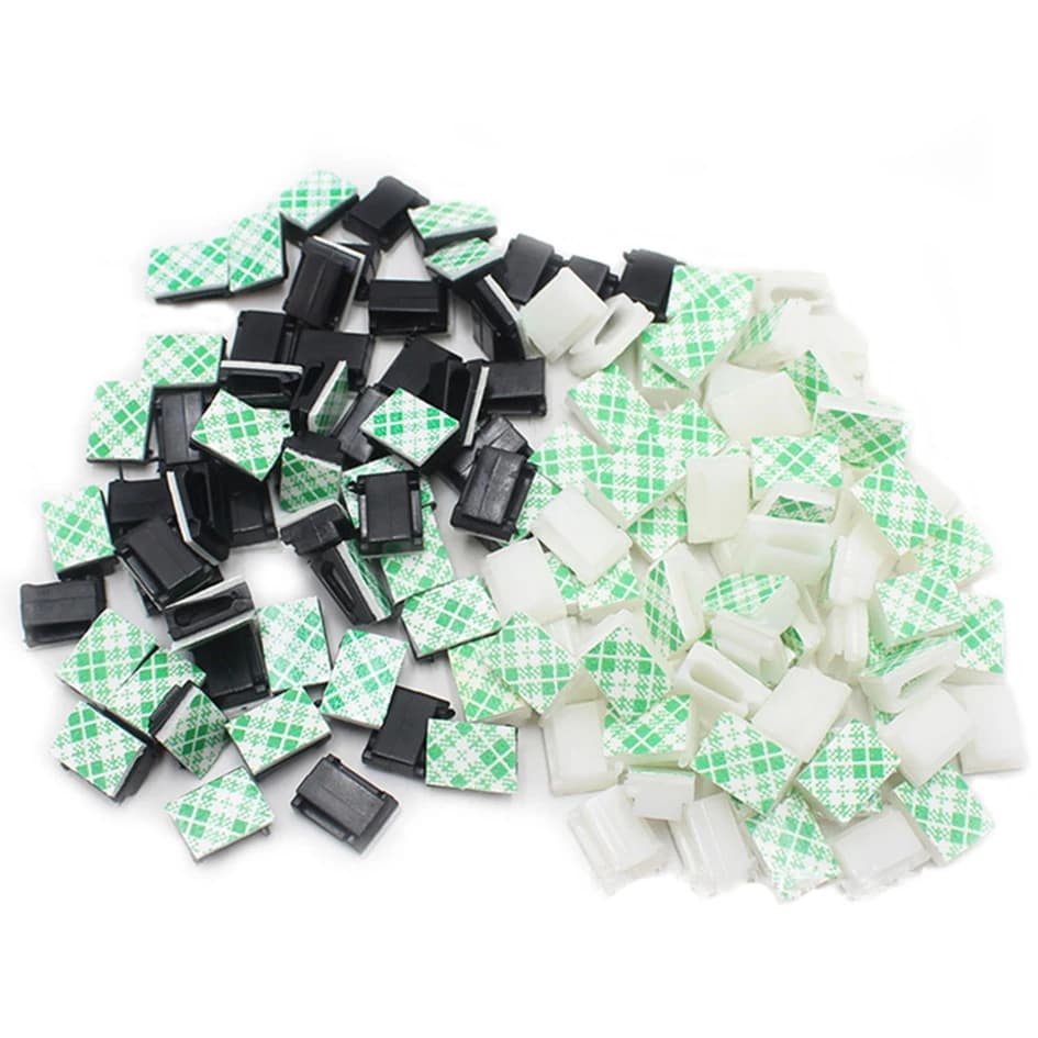 Clip adesive per organizer per cavi per auto Avvolgicavo Supporto per cavi a caduta Gestione cavi Fissatore per fascette per cavi da scrivania Clip per cavi per auto 10000 pz/lotto