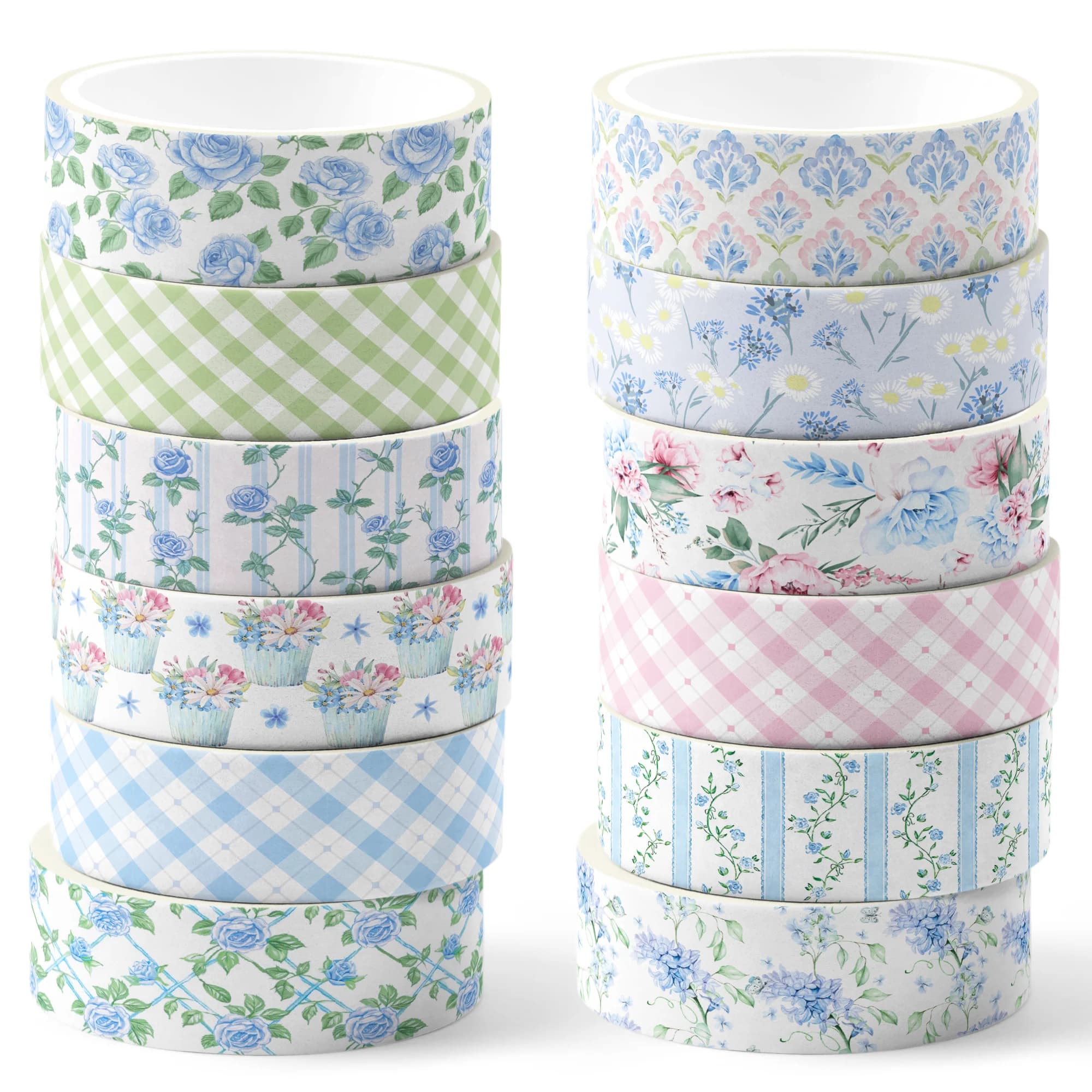 12 Rolls Hydrangea Flower Washi Tape Set,Decorative Paper Stickers,Craft Tape for Diary Scrapbooking Decoration Party Supplies