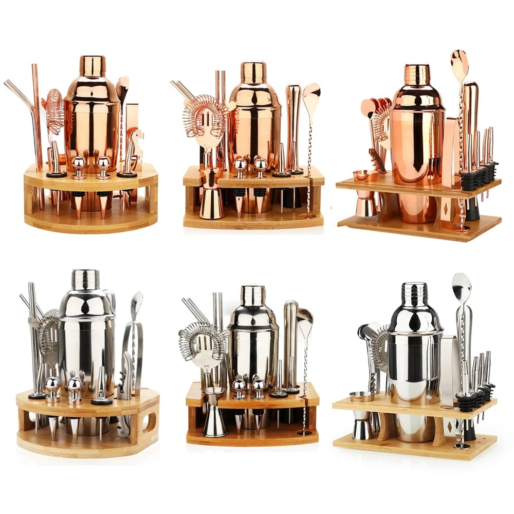 Cocktail Shaker Making Set strumenti da Bar in acciaio inossidabile Kit da barista 750ML Mixer Wine Martini Boston Shaker Kit per Drink Party