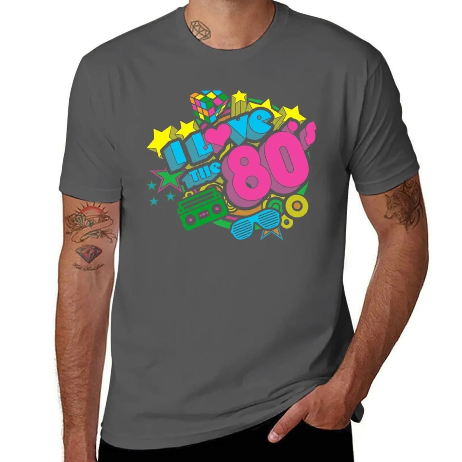 I Love The 80s Retro Eighties Pop Culture Throwback T-Shirt Plus Size Solid Color T-Shirt