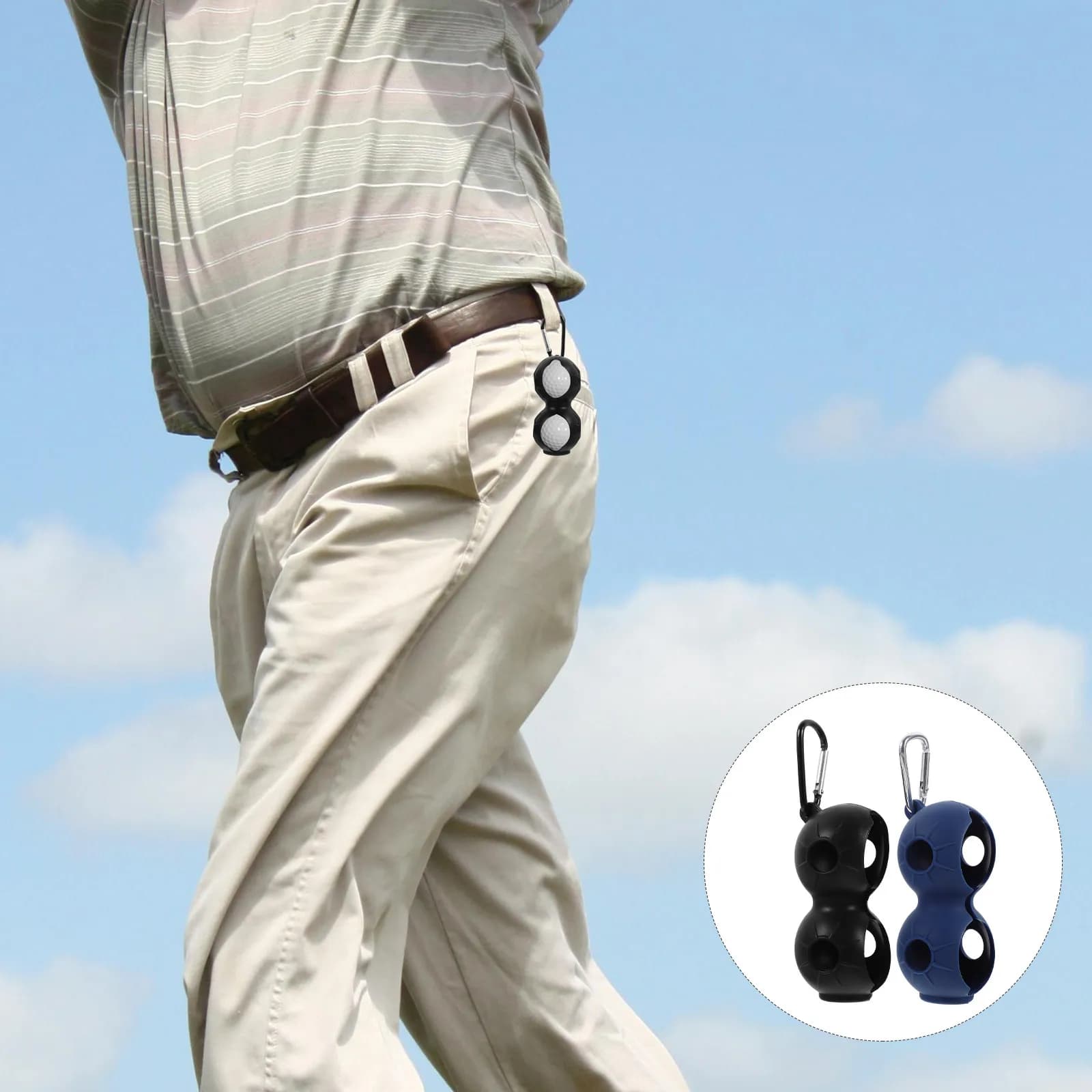2 Pezzi Porta Palline da Golf in Silicone e Lega di Alluminio, con Testa Larga, Facile da Inserire, Elastico e Portatile, per Accessori da Golf all'Aperto