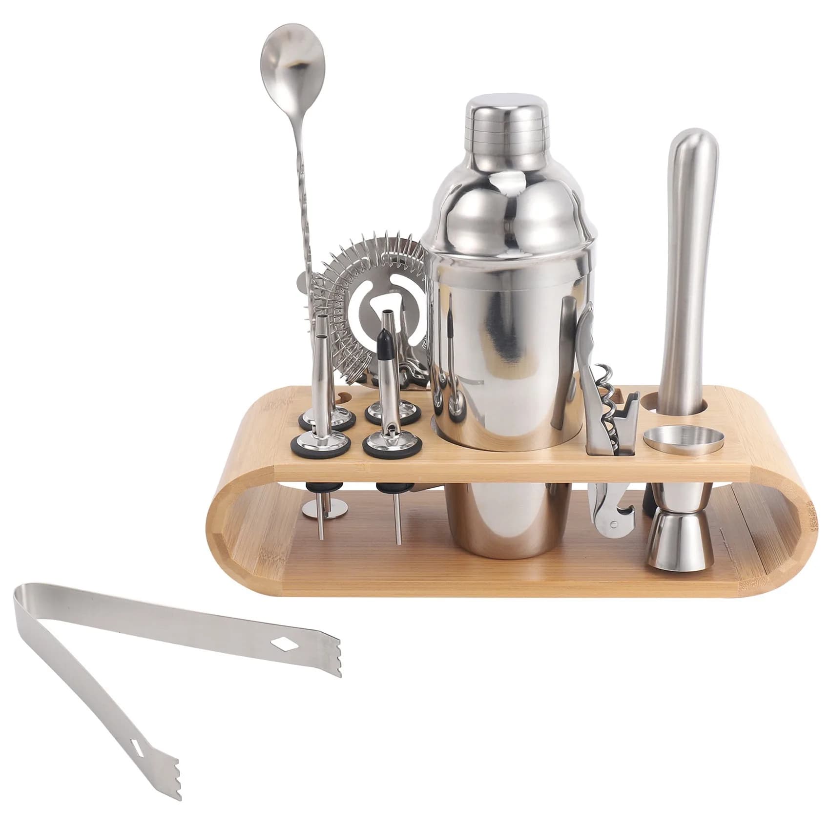 Y50A-Bender Kit, set di shaker per cocktail da 12 pezzi, kit di attrezzi per bar domestico con supporto, strumenti per cocktail, regali per bar in acciaio inossidabile