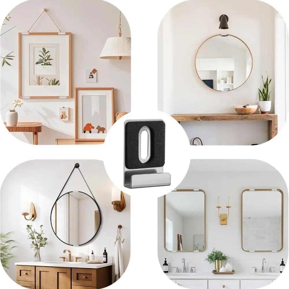 4 clip per specchio in acciaio inossidabile 304 viti incluse supporto per specchio nero opaco cuscinetti in gomma staffe per specchio specchio da bagno