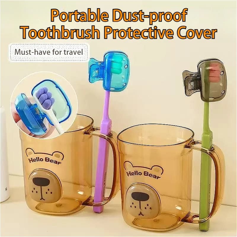 Set di 4 Portaspazzolini da Viaggio, Custodia Protettiva Portatile in Plastica per Spazzolini, Organizzatore per Casa e Viaggio