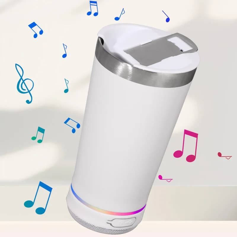 Tazza isolata per musica in acciaio inossidabile Bottiglia d'acqua portatile da 16 once Altoparlante per tazza di birra Altoparlante Bluetooth wireless con apribottiglie