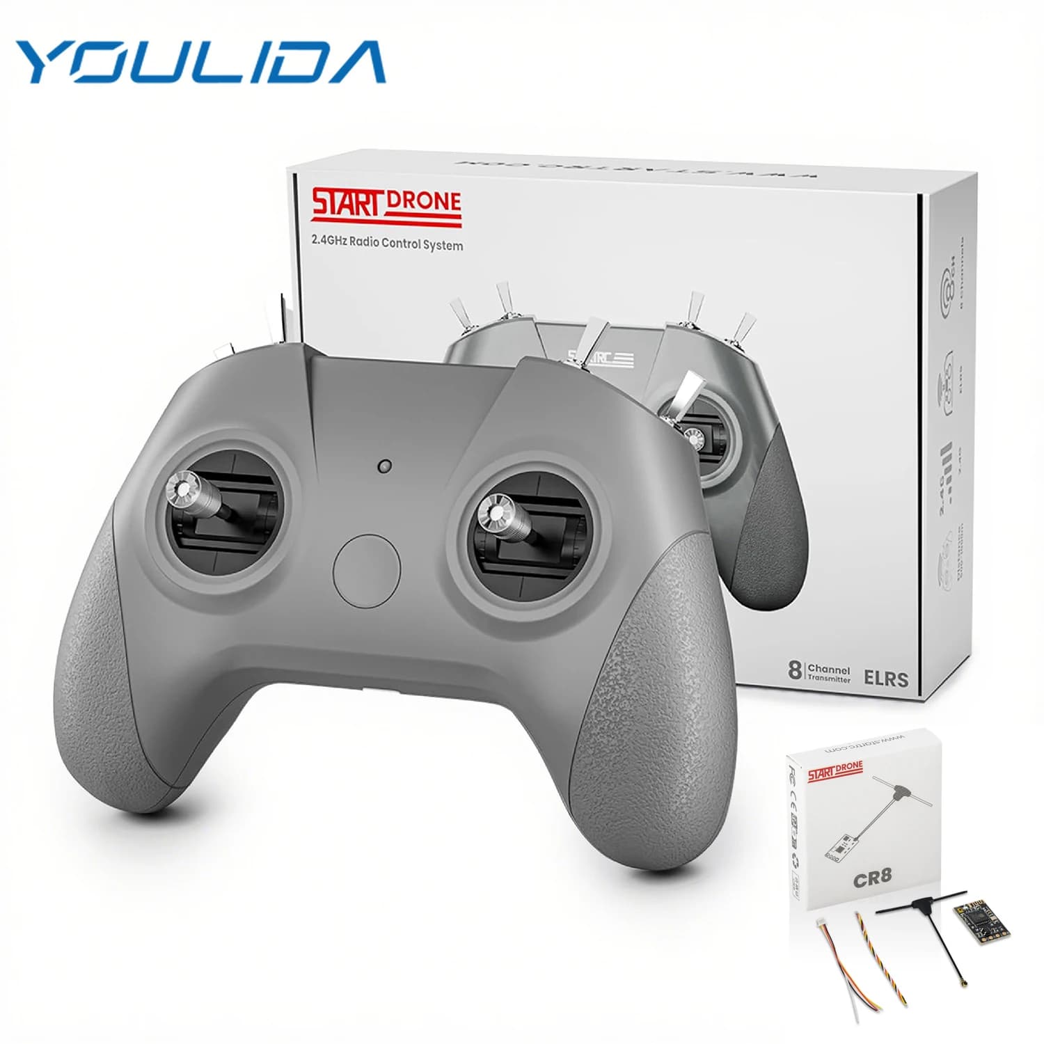 FPV Controller C8 ELRS RC Transmitter and Receiver for FPV Drones/Tiny Whoop/Fixed Wing ELRS V3 Radio Transmitter for Beginner