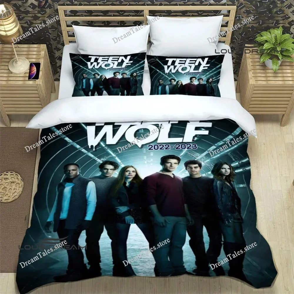 Set di Biancheria da Letto con Stampa 3D Teen Wolf, Lenzuola e Copripiumino per Letto Singolo, Matrimoniale, Queen e King Size, per Adulti e Bambini 369