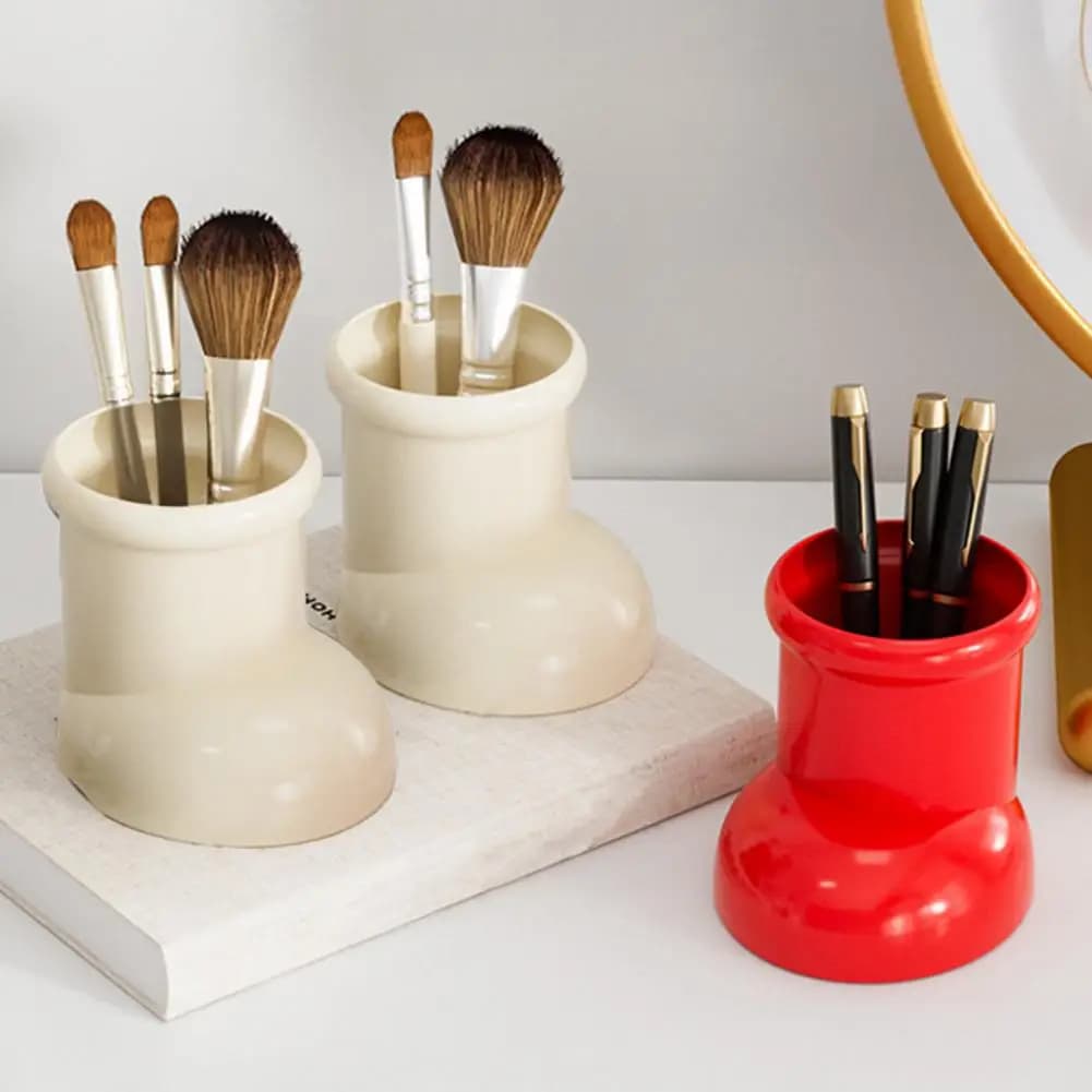 Scatole Creative a Forma di Stivale per Pennelli da Trucco, Porta Matite Multiuso, Contenitore per Oggetti Vari da Scrivania, Organizer per Decorazione Casa