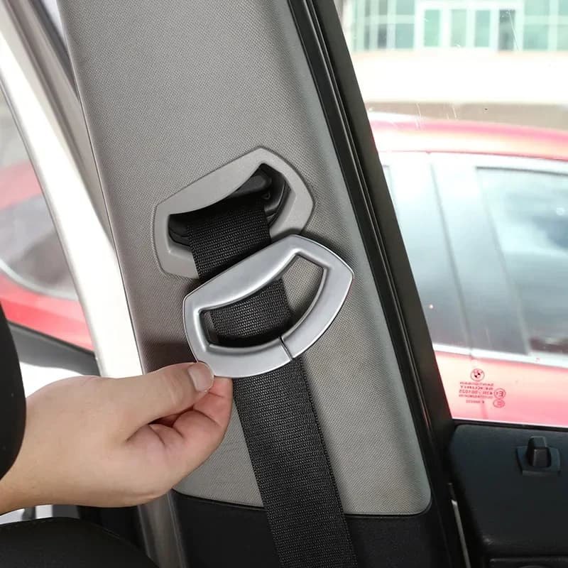 For BMW X3 E83 2006 2007 2008 2009 2010 ABS Chrome/carbon Car Front Seat Safety Belt Frame Cover Trim Stickers Car Accessories